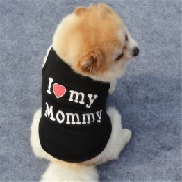 "I LOVE MY MOMMY" and "I LOVE MY DADDY " Doggie T Shirt  in 3 Assorted Colors 