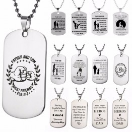 Stainless Steel Doggie Tag Pendant Chain Necklace