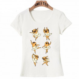 Funny "Ballet Pug" Cotton T-Shirt 