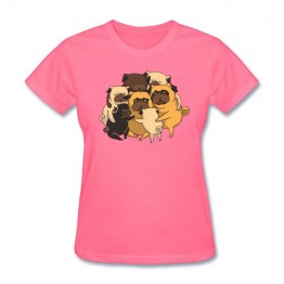 "Pugs Group Hug" Cotton T-Shirt