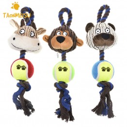  Rope Style Doggie Toy with Plush Animal and Tennis Ball