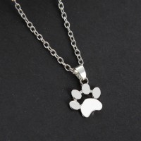 Doggie Paw Prints Pendant Necklaces in Silver and Gold