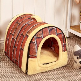 Dog House Kennel Nest With Mat Foldable Dog Bed 