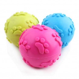 Paw Print Squeaky Ball Toy in Assorted Colors