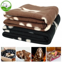 Soft Fleece Paw Print Dog Blanket 