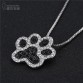 DOG PAW  Crystal Rhinestone Pendant Necklace